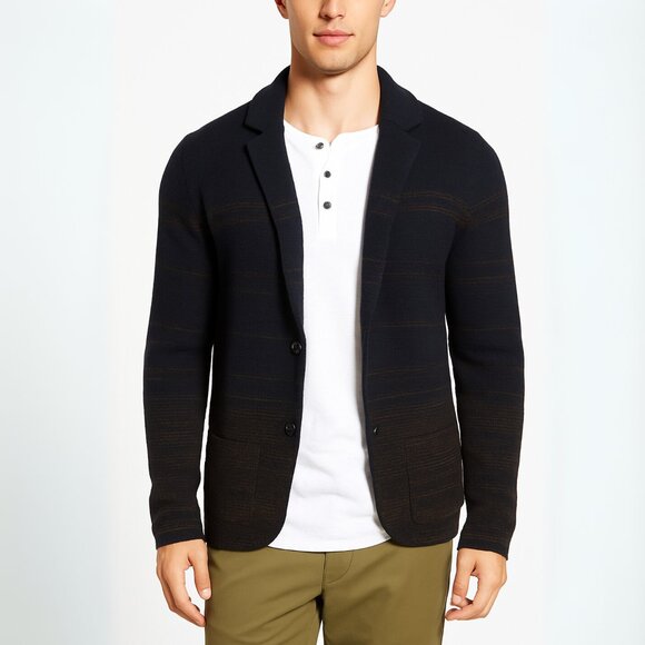 Scotch & Soda Other - Scotch and Soda Amsterdam Couture Structured Waffle Knit Blazer in Navy/Brown